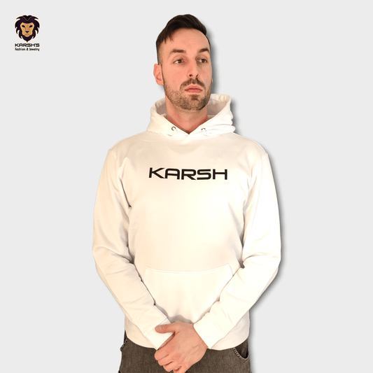 Sports Polyester Hoodie - Arctic White Hoodie Karsh-fj