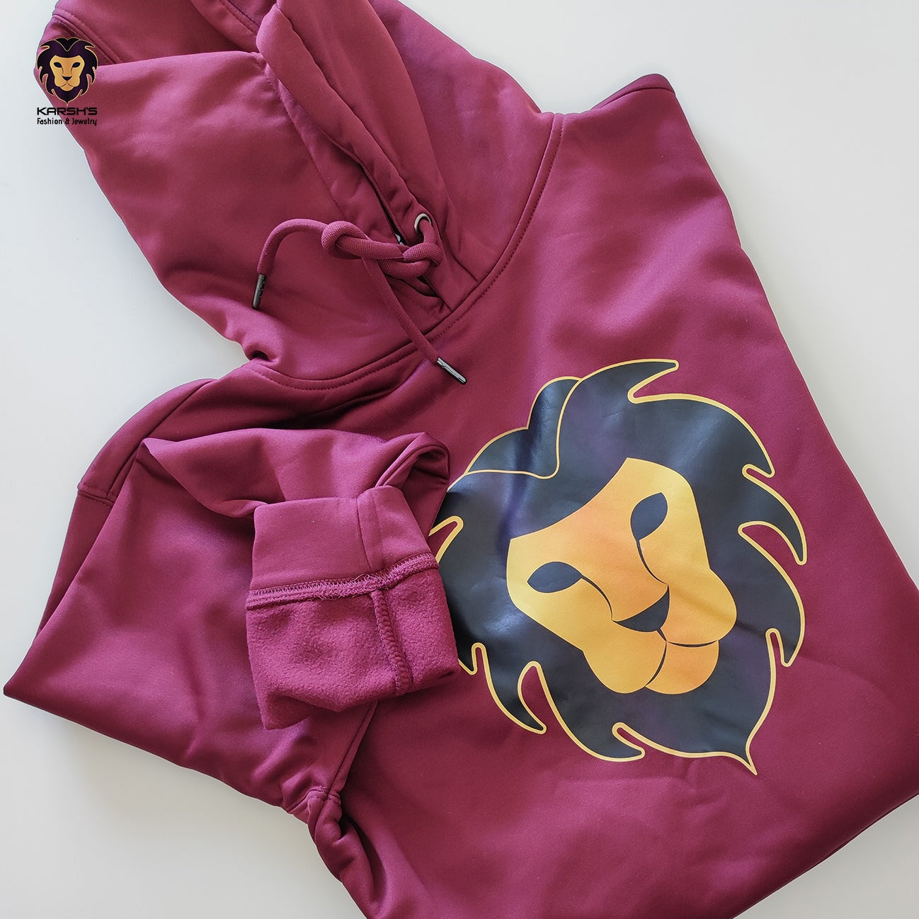 Sports Polyester Hoodie for Women- Burgundy Hoodie Karsh-fj
